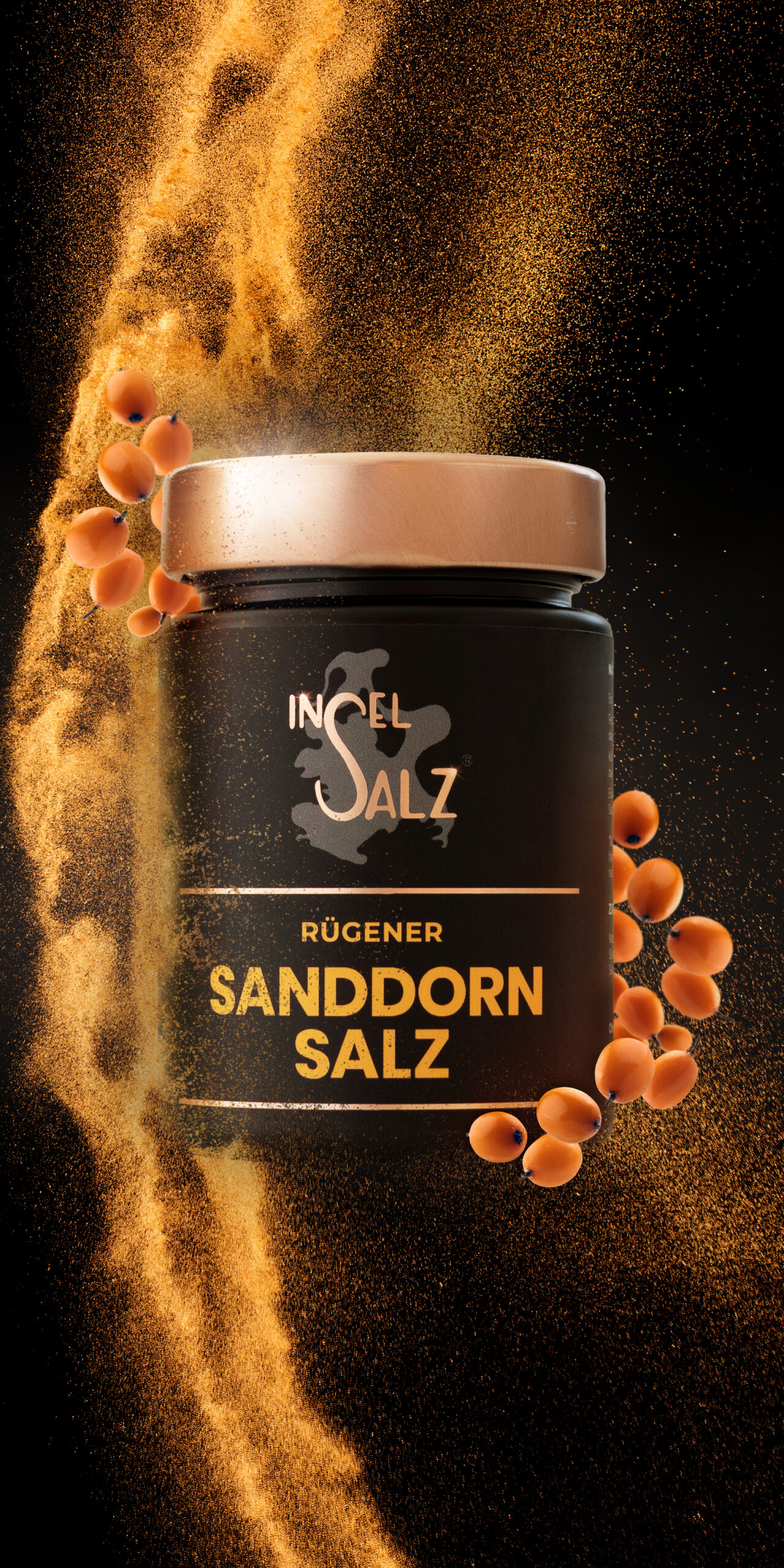 Sanddorn Salz mit Sanddornbeeren